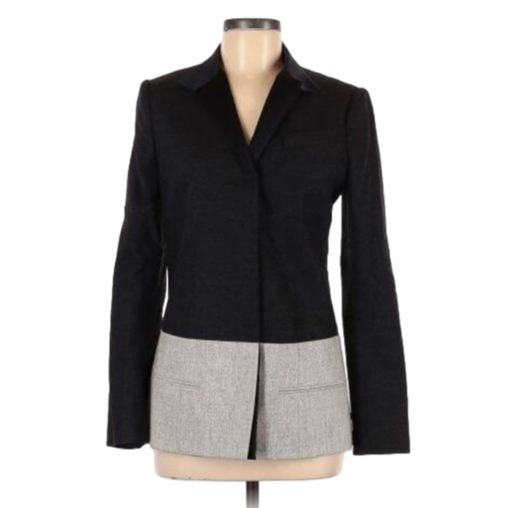 Narciso Rodriguez Black and Gray Two-Tone Tailored Blazer